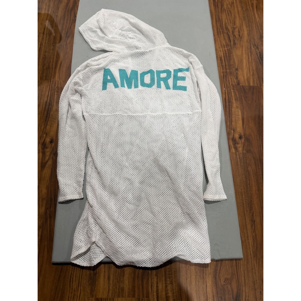 Athleisure Womens Spirit Amore Mesh Hoodie Cover Up S White
